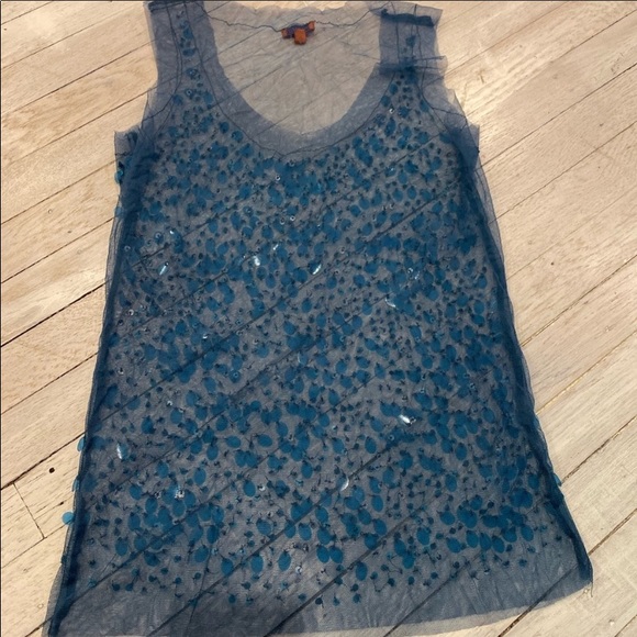 Sheer mesh back sequence front tank top.small - Picture 3 of 6